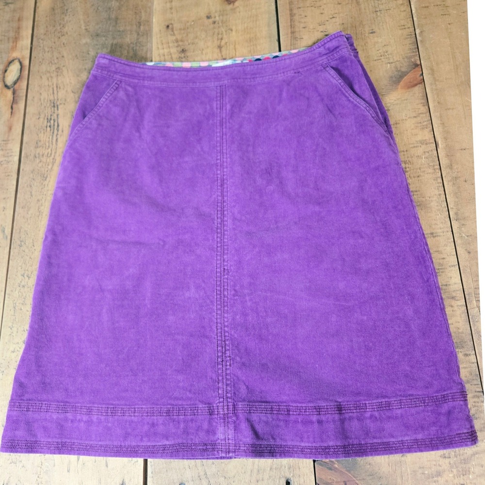 Boden Purple Corduroy A-Line Skirt Size US 12L Long Cotton Stretch Cottagecore